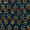 Pure Cotton Vegetable Dyed Ajrak Blue With Dull Rust Flowers Vegetable Dyed Handblock Print Fabric