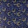 Pure Cotton Vegetable Dyed Ajrak Blue With Green Flower Jaal Hand Block Print Fabric