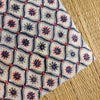 Pure Cotton White Jaipuri Blue HoneyComb With Blue Flowers Hand Block Print Fabric