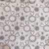Pure Cotton White With Hakoba Embroidered Black And White Flower Fabric