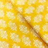 Pure Cotton Yellow With Tiny Mughal Motifs Screen Print Fabric