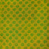 Pure Cotton Yellowish Green Handloom With Green Polka Weaves Hand Woven Fabric