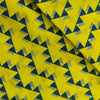 Pure Cotton Yellowish Green With Navy Blue Triangle ZigZag Screenprint Fabric