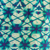 Pure Glazed Cotton Off White With Blue Kaleidoscopic Pattern Screen Print