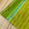 Pure Handloom Cotton Green With Green And Blue Border Woven Fabric