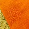 Pure Handloom Cotton Orange With Self Embroidered Tree Woven Fabric