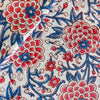 Pure Jaipur Cotton Red Petel Flower And Blue Jaal Handblock Print Fabric