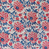 Pure Jaipur Cotton Red Petel Flower And Blue Jaal Handblock Print Fabric