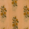 Pure Jaipuri Cotton Peach With Yellow Flower Mughal Motif Hand Block Print Fabric