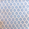 Pure Jaipuri Cotton White With Blue Tiny Tree Hand Block Print Fabric