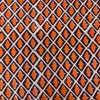 Pure Jaipuri Cotton White With Orange Rhombus Hand Block Print Fabric