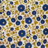 Pure Jaipuri Cotton With Blue Marigold Flower Jaal Hand Block Print Fabric
