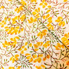 Pure Jaipuri Cotton With Yellow Petal Flower Jaal Hand Block Print Fabric
