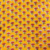 Pure Jaipuri Cotton Yellow With Pink Peach Lotus Flower Hand Block Print Fabric