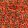 Pure Modal Cotton Ajrak Rust With Kairi Jaal Hand Block Print Fabric