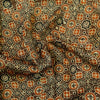 Pure Modal Silk Ajrak Brown With Cream And Orange Tile Hand Block Print Fabric
