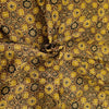 Pure Modal Silk Ajrak Mustard Kashish With Yellow And Black Tile Hand Block Print Fabric