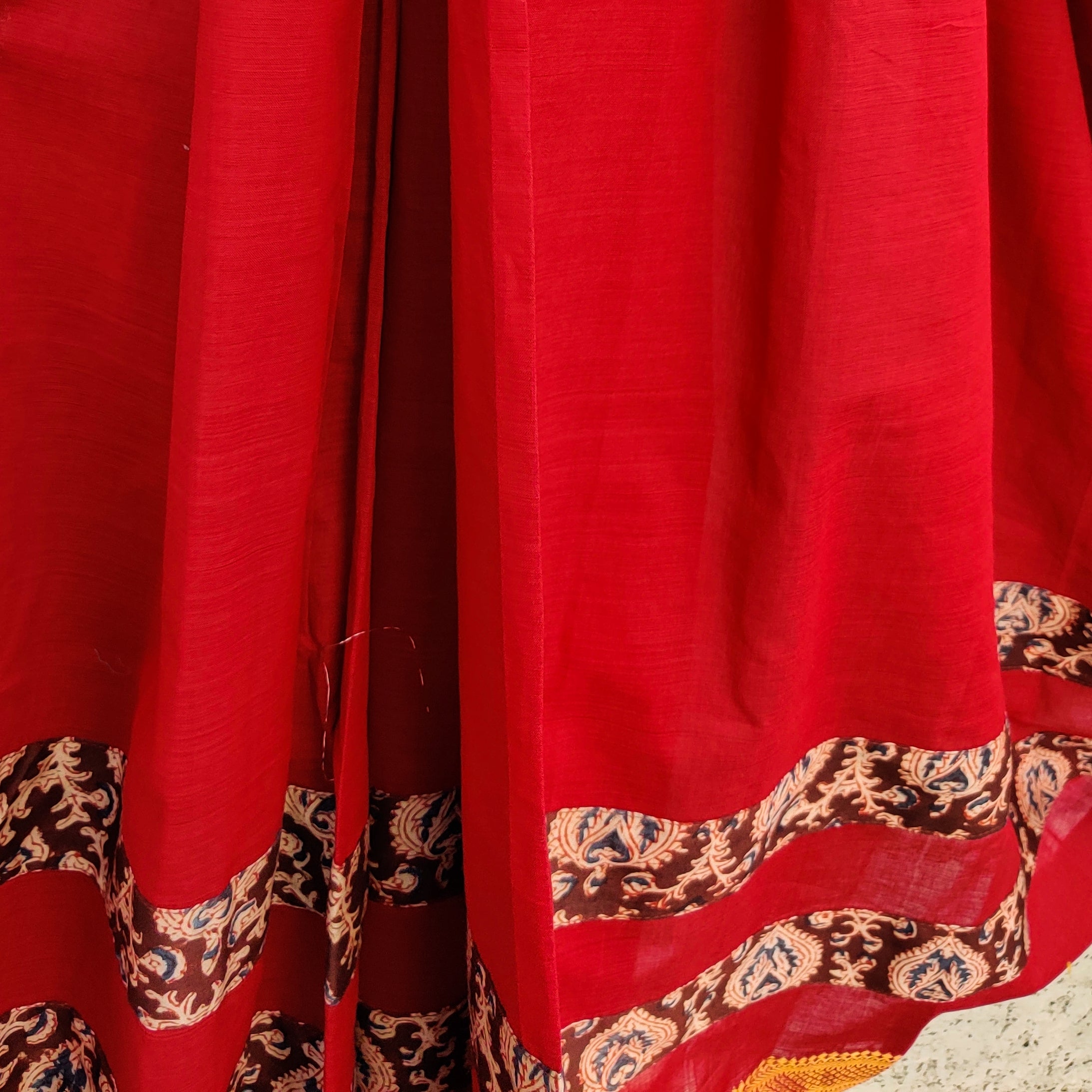 RAJNIGANDHA - Pure Mangalgiri Cotton Maroon With Brown Kalamkari Doubl ...