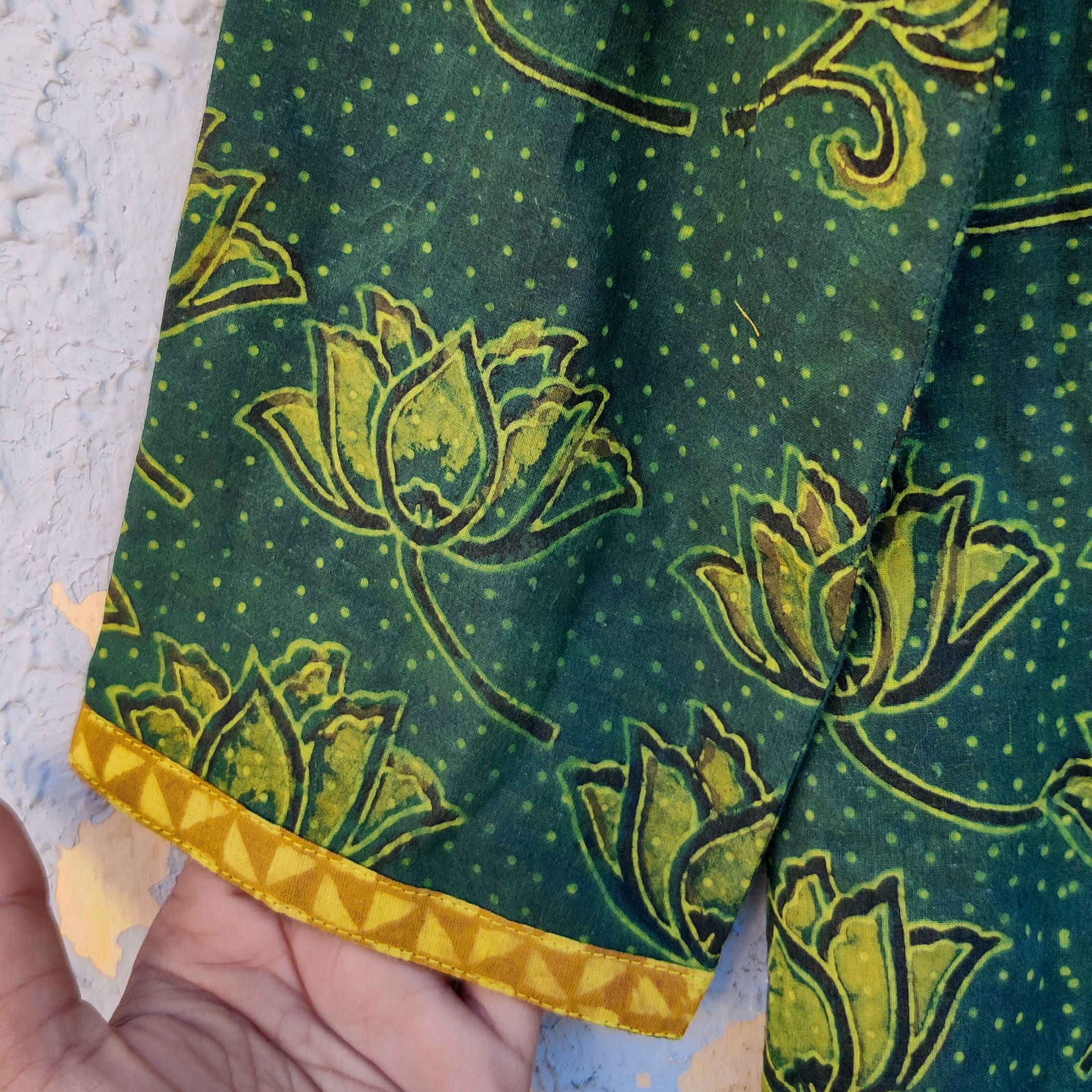 RAJOLI - Pure Cotton Simple Ajrak Kurta Green – Sanskruti