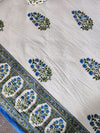 Raani Ka Bagh Blue Pure Cotton Jaipuri Double Bedsheet