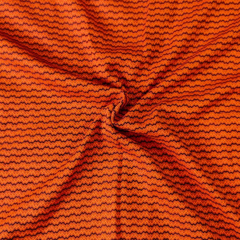 Rayon Woven Orange Textured Fabric