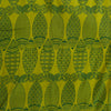 Rayon Green With Dark Green Fish Screen Print Fabric