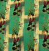 Rayon Sea Green Printed With Leafy Branch Motif Print Fabric