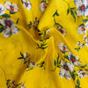 Rayon Yellow With Lillies Screen Print Fabric