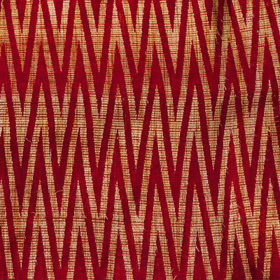 Red And Beige Ikkat Kota Zig Zag Woven Blouse Fabric ( 0.85 CM )