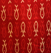 Red Pink Fish Screen Print Fabric