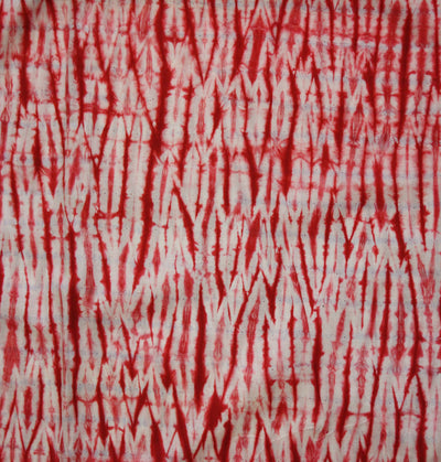 Red Sibori Vertical Tie And Dye