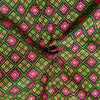 Royal Brocade Green With Pink Patola Woven Fabric
