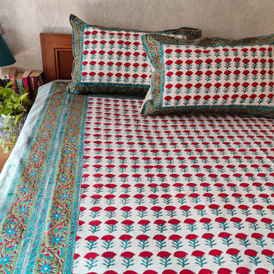 Roz Roz Pure Cotton Jaipuri Double Bedsheet