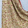 SWARA - Pure Cotton Kalamkari Off Beige With Gokarna Floral Jaal Hand Block Print Saree