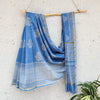 Sadhana- Pure Chanderi French Blue Dabu Hand Block Printed Saree