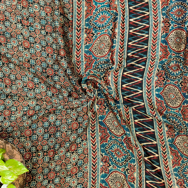 Sanskruti Saira Modal Silk Ajrak Saree