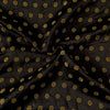 Satin Brocade Black With Dot Flower Motif Woven blouse Fabric ( 1 meter )