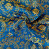 Satin Brocade Light Blue With Heavy Gold Weaves Banarasi Fabric