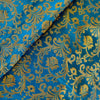 Satin Brocade Light Blue With Heavy Gold Weaves Banarasi Fabric
