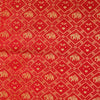 Satin Silk Red With Elephant Weaves Hand Woven Fabric