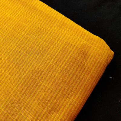 Silk Cotton Checks Textured Yellow Woven Blouse Fabric ( 80 Cm )