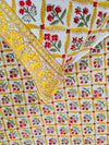 Singing Grass Yellow Pure Cotton Jaipuri Double Bedsheet