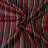 Soft Cotton Silk Black With Red Pink Stripes Screen Print Fabric