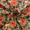 Soft Cotton Silk Light Yellow With Shoe Flower Jaal Screen Print Fabric