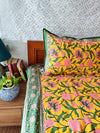 Spring Is Here Yellow Pure Cotton Jaipuri Double Bedsheet
