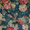 Surat Cotton Light Teal Blue With Vintage Roses Abstract Digital Print