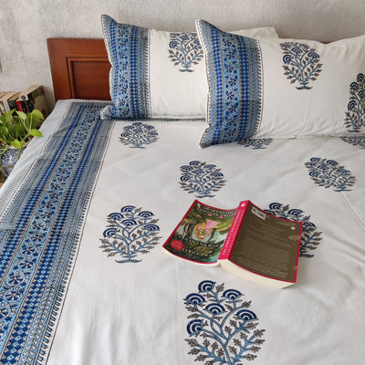 Tara Sitara Pure Cotton Jaipuri Double Bedsheet