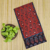Urvi - Pure Cotton Black Ajrak With Rust Ajrak Simple Rust Embroidered Yoke With Embellished Mirror Work Pre Designed Kurta Fabric