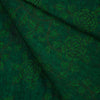 Viscose Linen Dark Green With Rose Jaal Kaatha Screen Print Blouse Fabric ( 1 Meter )