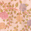 Viscose Linen Pastel Pink With Rose Jaal Kaatha Screen Print Fabric